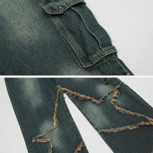 retro fringe loose jeans [edgy] 4149